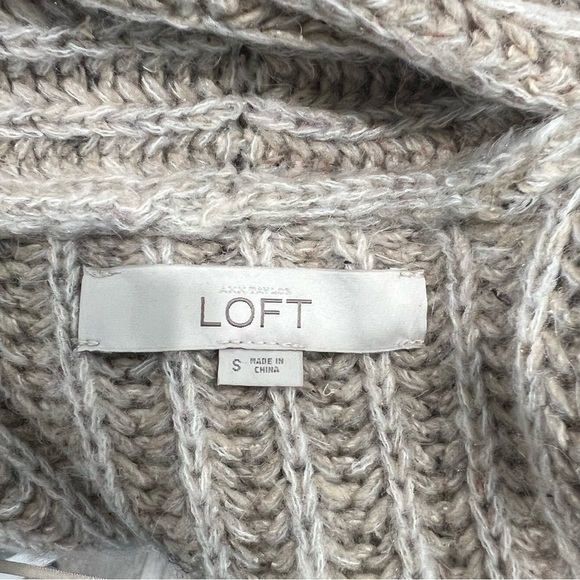 Loft Long Cardigan Tan Pockets Size Small Wool Silk Mohair Blend - Picture 5 of 6